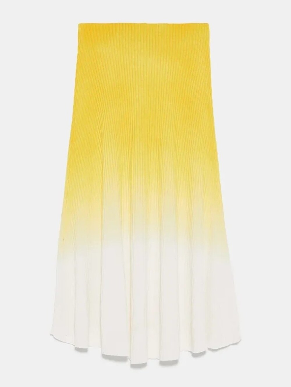 NWT Zara Yellow-to-Cream Ombre Ribbed A-Line Maxi Skirt – Women’s Medium